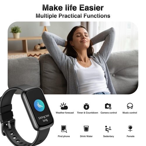 Fitness Tracker, Health Smart Watches for Women Men with 24/7 Heart Rate/Blood Pressure/Blood Oxygen Monitor, Sleep Tracker, Calories & Pedometer, IP68 Waterproof Activity Trackers for Android&iPhone