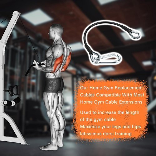 39" Gym Cable Extension Fitness Extension Rope Attachment Compatible with Bowflex and More Home Gym Accessories, for LAT/Tricep Pull Down and Leg Extensions Machine