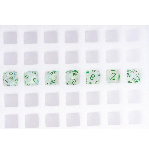 CRITALLIC 7PCS DND Dice Set,Transparent Sharp Edge Dice Set D&D RPG Polyhedral Die,for Dungeons and Dragons TTRPG Games Roleplaying Games,with Gift Box(Green)