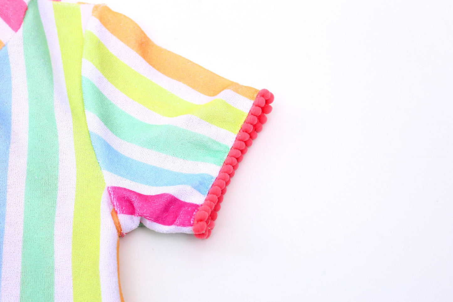 LUCKYGAL Terry Swim Cover-Up for Girls Kids Beach Swimsuit Coverup Bathing Suit, Size 10 11 Pink Striped