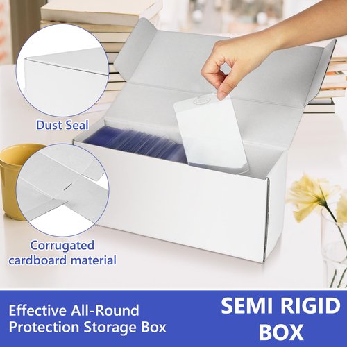 DEDC 3Pcs 14.8-Inch Semi-Rigid card holder Storage Box, trading card storage box, wooden cardboard card storage box
