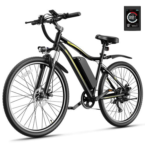 Heybike Electric Bike for Adults, 750W Peak Brushless Motor, up to 40Miles, 22mph Max Speed Electric Mountain Bike, 480WH Removable Battery Ebike, 27.5'' Tires, 7-Speed and Front Suspension