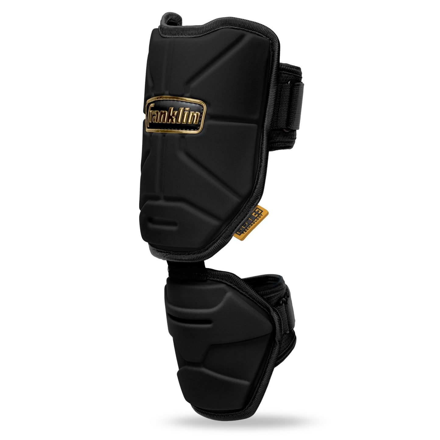 Franklin Sports Baseball Elbow Guard - PRT Series Youth Baseball + Softball Shield for Batting - Protective Elbow + Forearm Pad - Right + Left Hand Hitters - Black/Gold - One Size - Youth