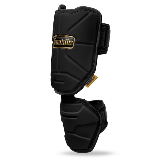 Franklin Sports Baseball Elbow Guard - PRT Series Youth Baseball + Softball Shield for Batting - Protective Elbow + Forearm Pad - Right + Left Hand Hitters - Black/Gold - One Size - Youth