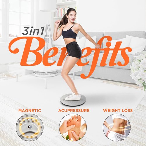 Yes4All 15-Inch XXL Twister Board, Abdominal Exercise Machine with 8 Magnets & Beads, Waist Twisting Disc for Any Foot Size, Ab Workout, Body Shaping and Slimming