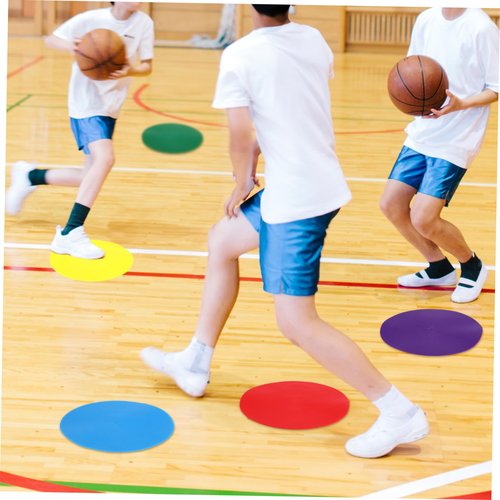 Happyyami 6pcs Logo Plate Speed and Agility Training Shaped Soccer Cones for Sports Training Agility Dots Gym Training Floor Markers Foam Drills Poly Spots Floor Dots Spot Markers Small