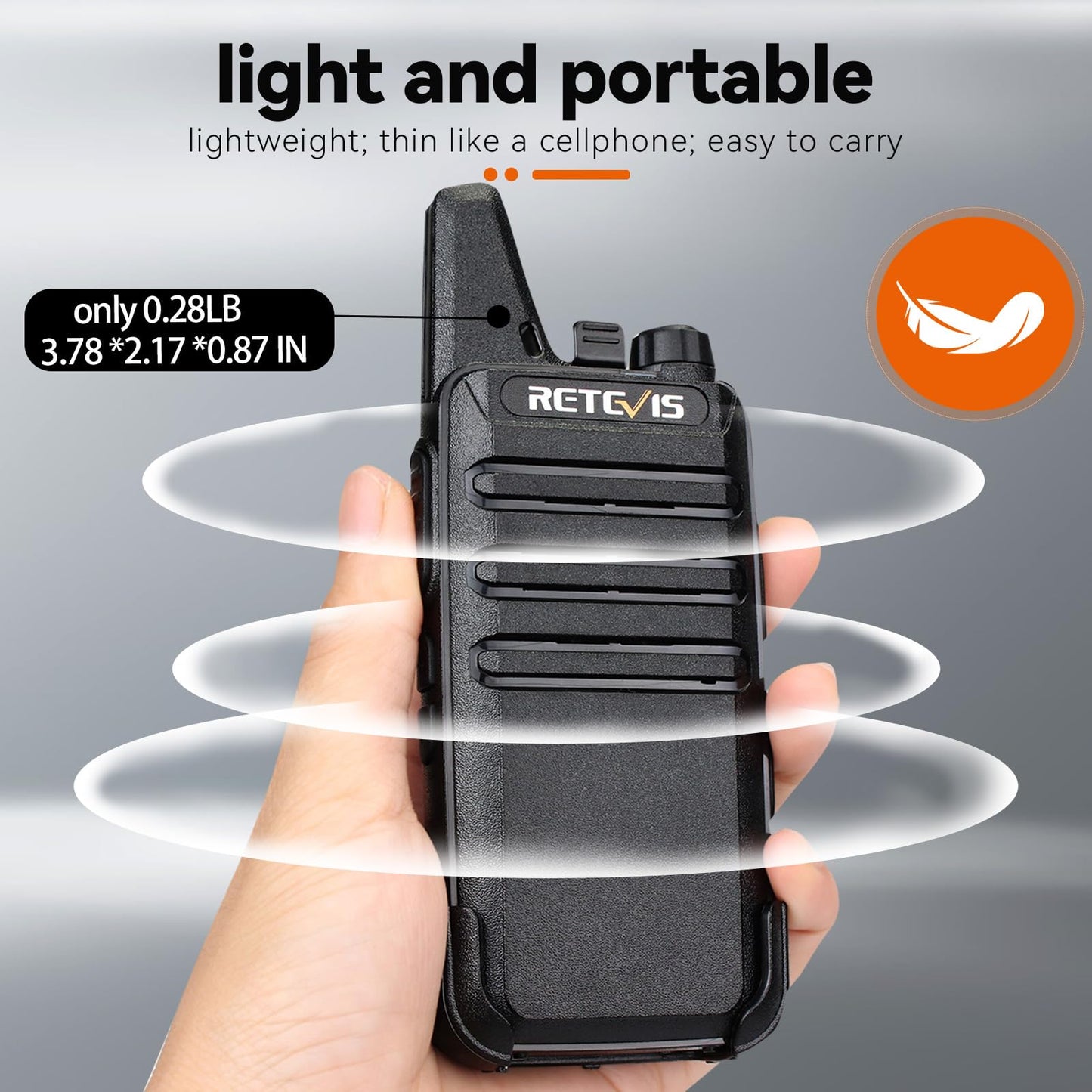 Retevis RT22 Walkie Talkies (4Pack) Bundle with Battery (4Pack),Portable 2 Way Radio, USB Charging, Handsfree Walkie Talkies for Adults Cruise Hiking Hunting Skiing
