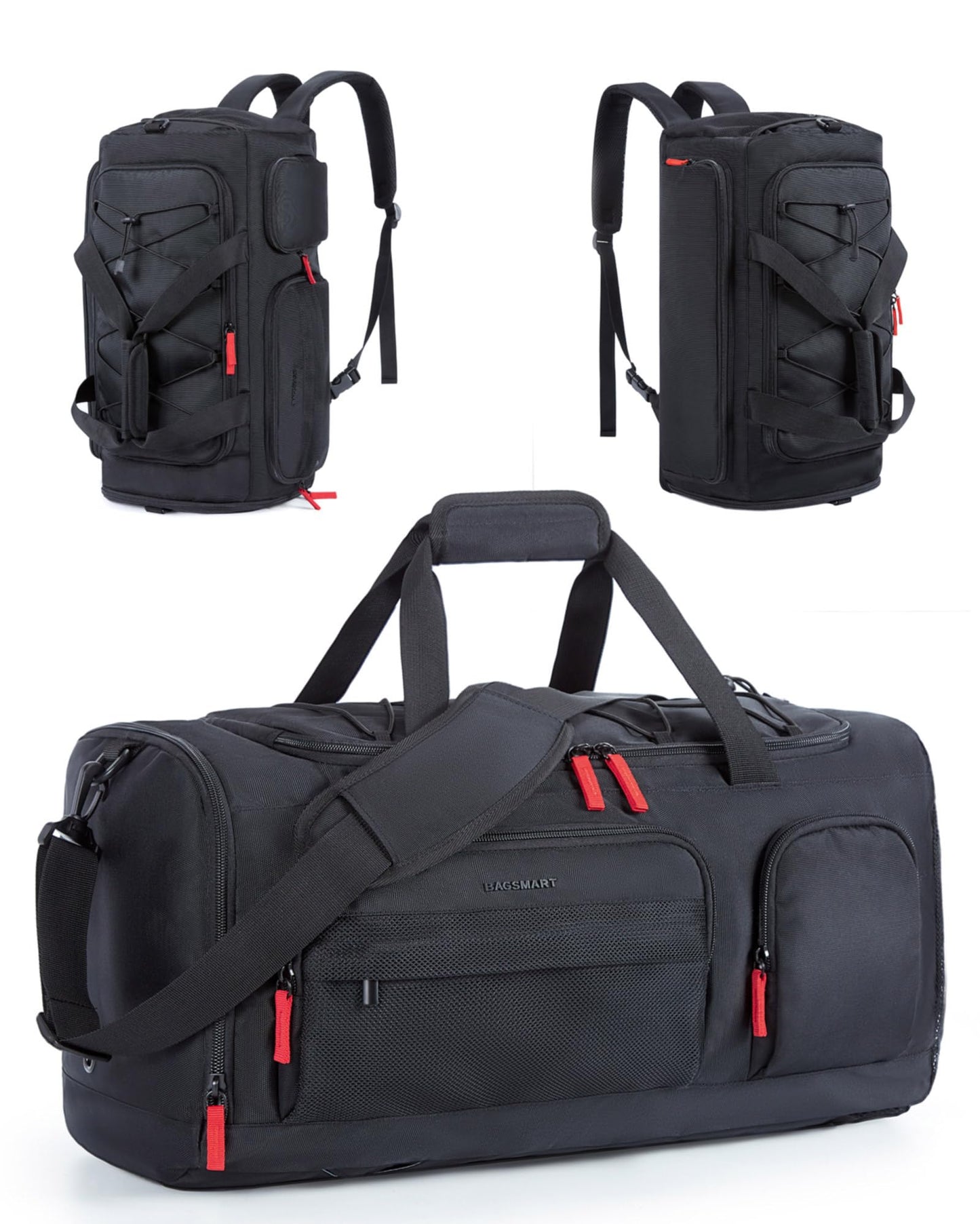 BAGSMART Gym Bag for Women & Men, 35L/63L Sports Travel Duffel Backpack with Shoe Compartment Laptop Compartment, Water Resistant Carry On Weekender Bag for Airplane