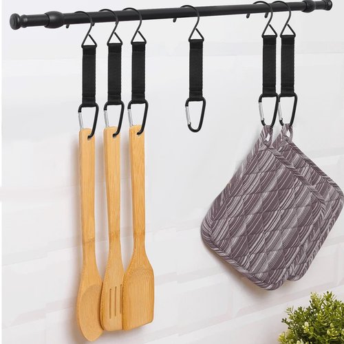 4 Pieces Fence Hooks for Baseball Tennis,Football Bag,Water Cup Backpack Nylon Safety Buckles Fence Hooks Multifunctional Hanging Buckles Metal Hook for Softball Outdoor Sports Equipment(Black)
