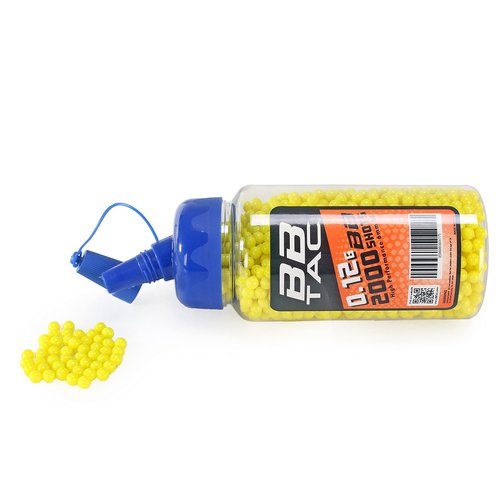 BBTac Airsoft BB 6mm Polished 2000 Round Bottle - Yellow
