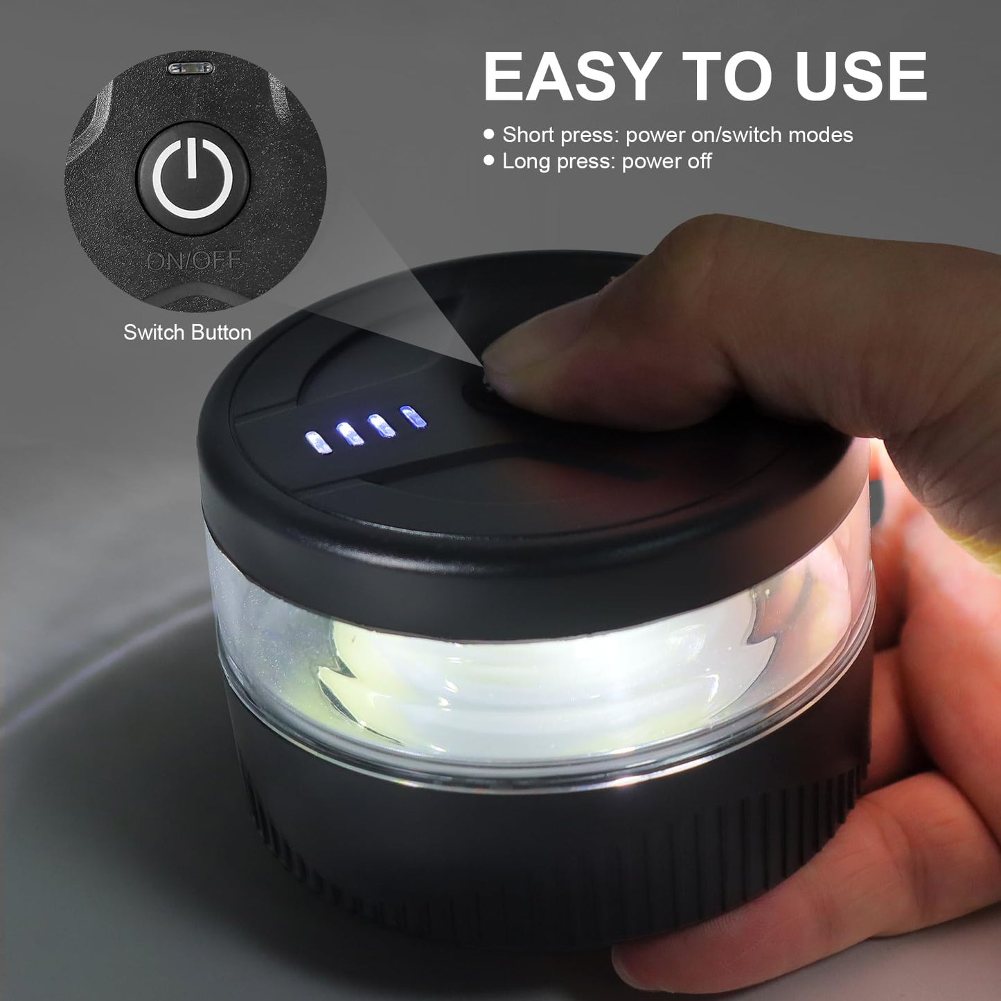 Magnetic Wireless Beacon Light, USB-C Rechargeable LED Strobe Lights for Truck, Mini Portable Flashing Emergency Safety Warning Light for Postal Car Plowing Tractor UTV Golf Cart IP67 Waterproof Amber