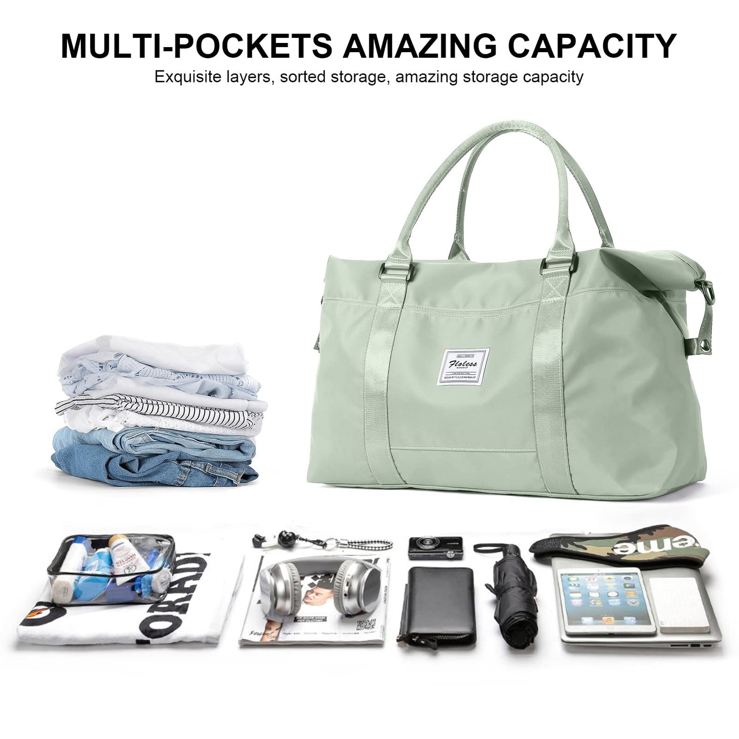 Travel Duffel Bag, Carry On Overnight Weekender Bags for Women