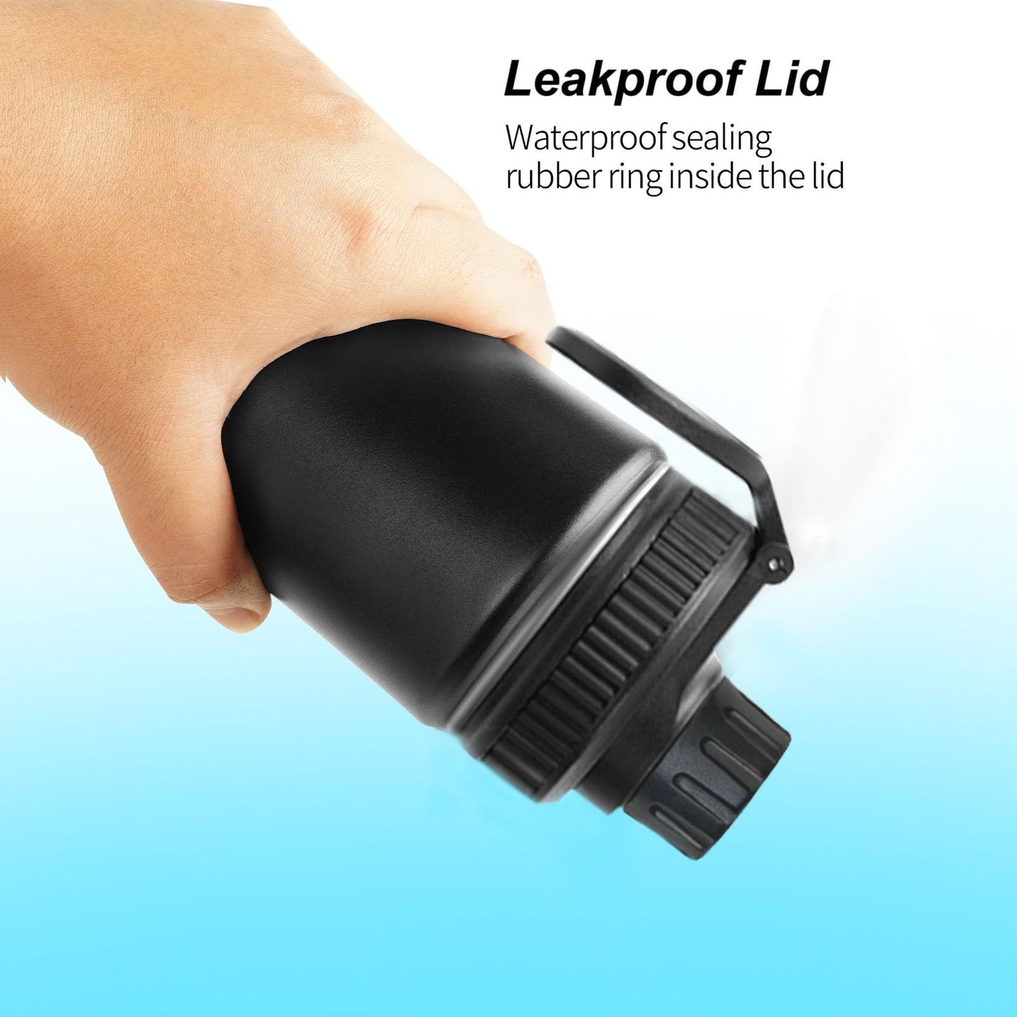 UWSTE 2 Pack Lid Replacement Compatible with Thermoflask, Leak Proof lid Fits for Thermoflask 16 18 24 32 40 64oz Wide Mouth Bottle, Handle Easy to Carry, BPA Free.