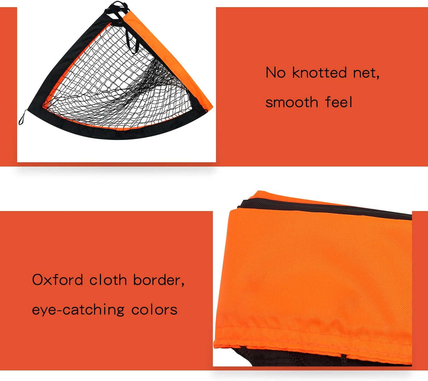 2 Pack 4’ x 3’ Size Portable Kid Soccer Goals for Backyard, Indoor and Outdoor Pop Up Soccer Goals, Orange, Theresduet