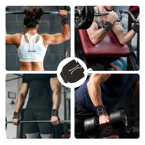 Weight Lifting Straps,Lifting Wrist Straps,Weight Straps,With D-Rings,Wrist Wraps for Weightlifting,for Men and Women for Cable Machines,Deadlifts,Snatches,Pull-Ups