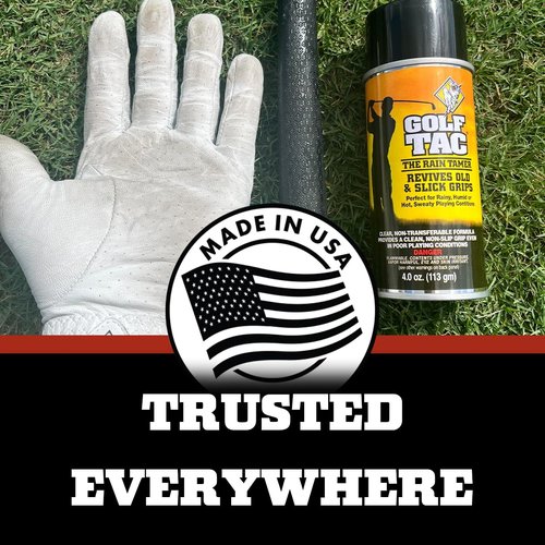 Golf Tac Grip Spray Adhesive for Golf Clubs and Golf Gloves, Clean and Invisible Tacky Spray to Improve Grip for All Golfers, Men and Women, Youth and Adults
