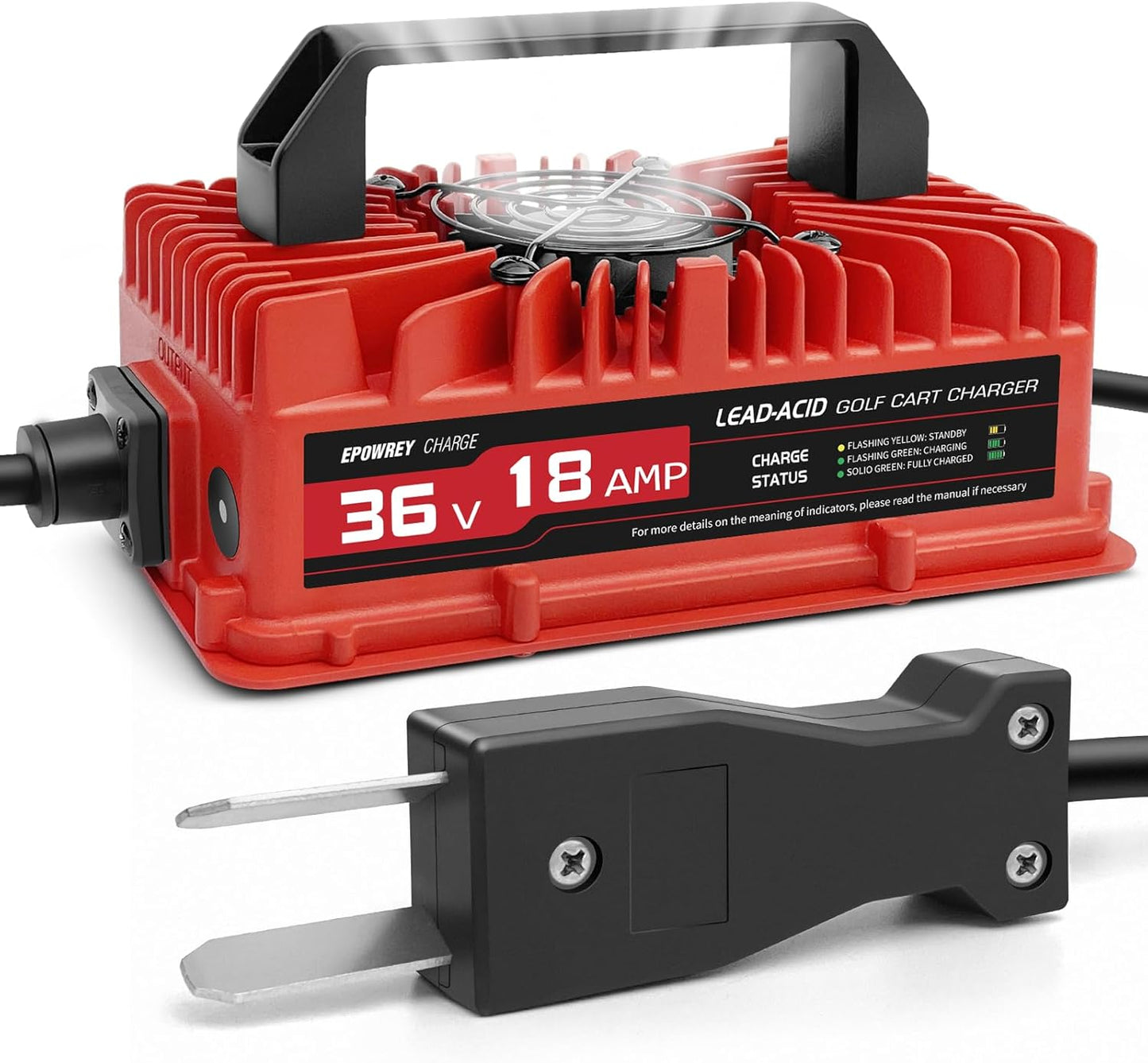 18 AMP 36 Volt Golf Cart Battery Charger for EZGO TXT with D Style Plug