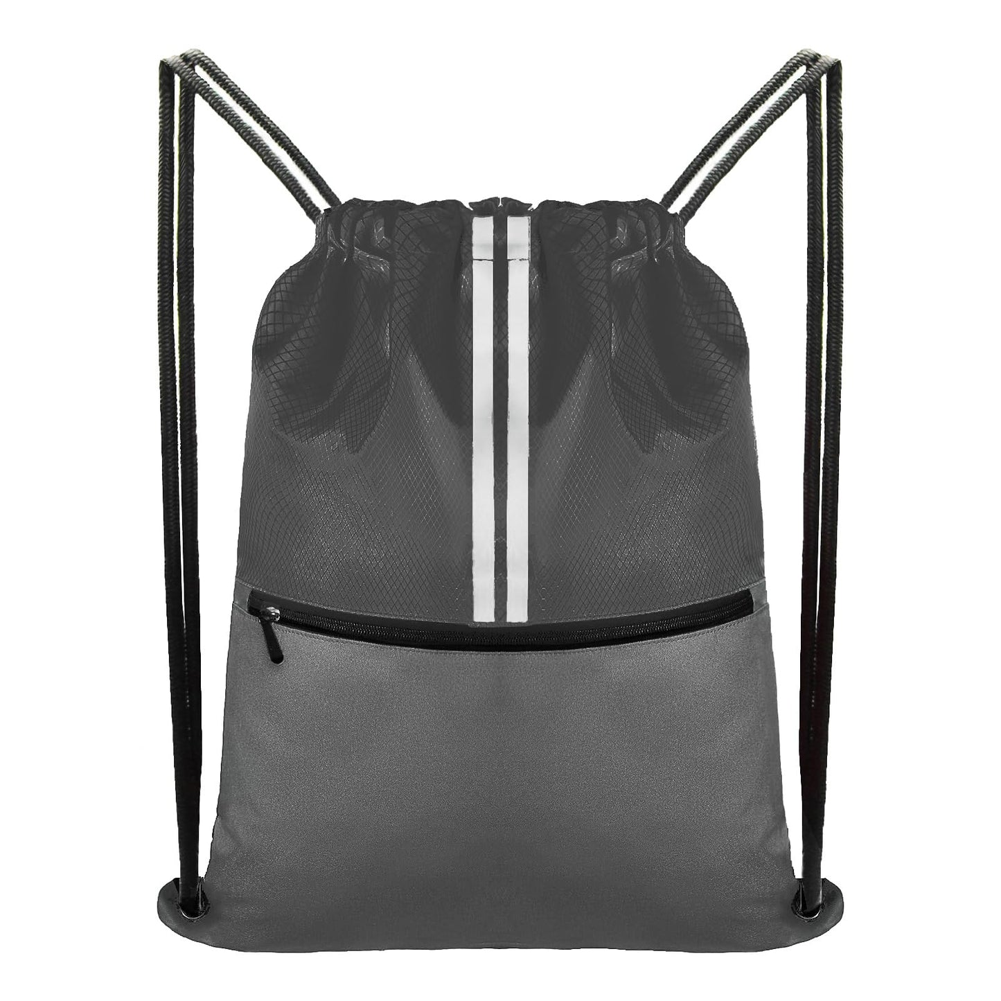 JOYNYON Drawstring Backpack Large Sports Draw String Bag for Men and Women (Urban Gray)