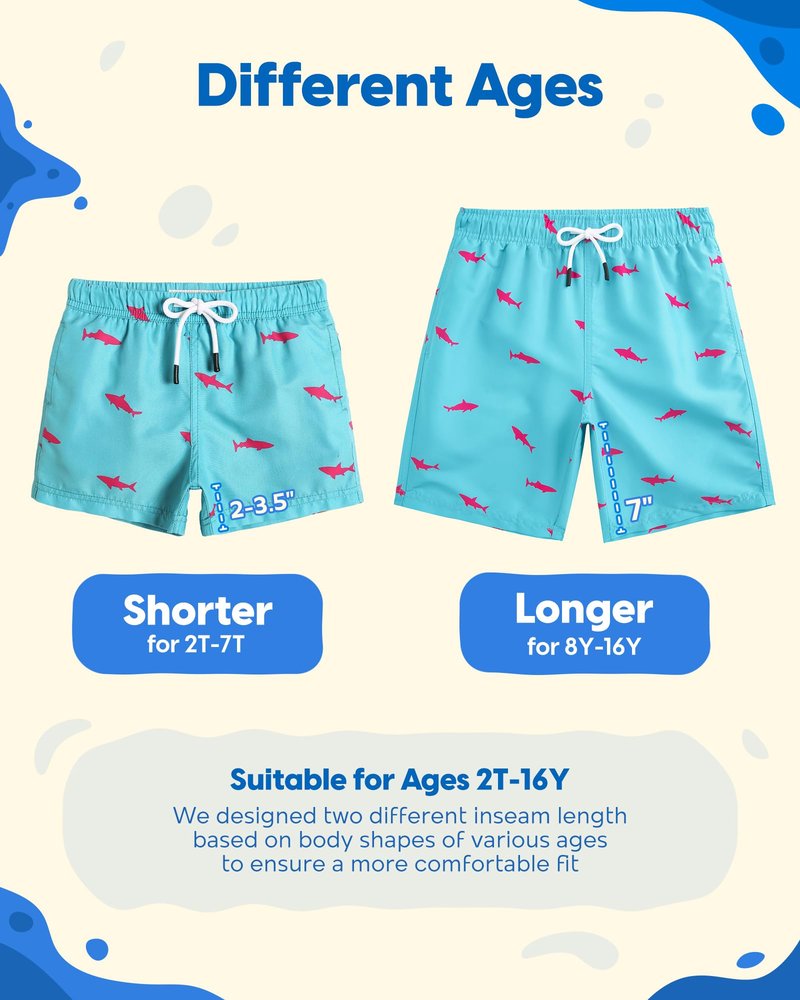maamgic Boys Swim Trunks Toddler Swim Shorts Little Boys Bathing Suit Swimsuit Toddler Boy Swimwear Ice Cream Blue 4T