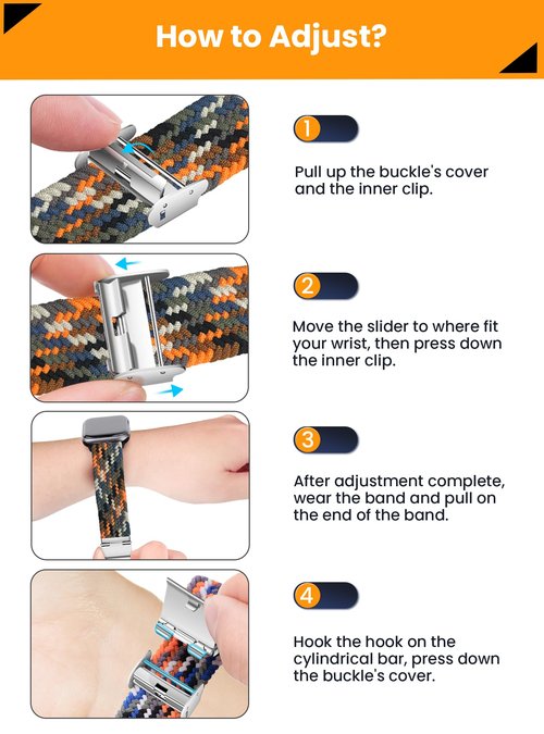 Yeahxing Braided Bands for Fitbit Versa4 - Compatble with Fitbit Versa 4/Versa 3/Sense 2/Sense1, Stretchy Braided Nylon Wristband, Secured Metal Clasp Sport Strap for Women Men, Durable, Breathable