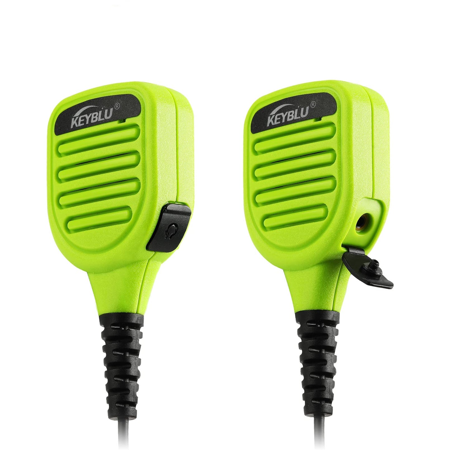 KEYBLU Waterproof Shoulder Speaker Mic 2 Pin Two Way Radio Microphone with 3.5mm Audio Jack Compatible with BaoFeng GT-5R / UV-5R, BTECH, Kenwood and Retevis Radios Walkie Talkie