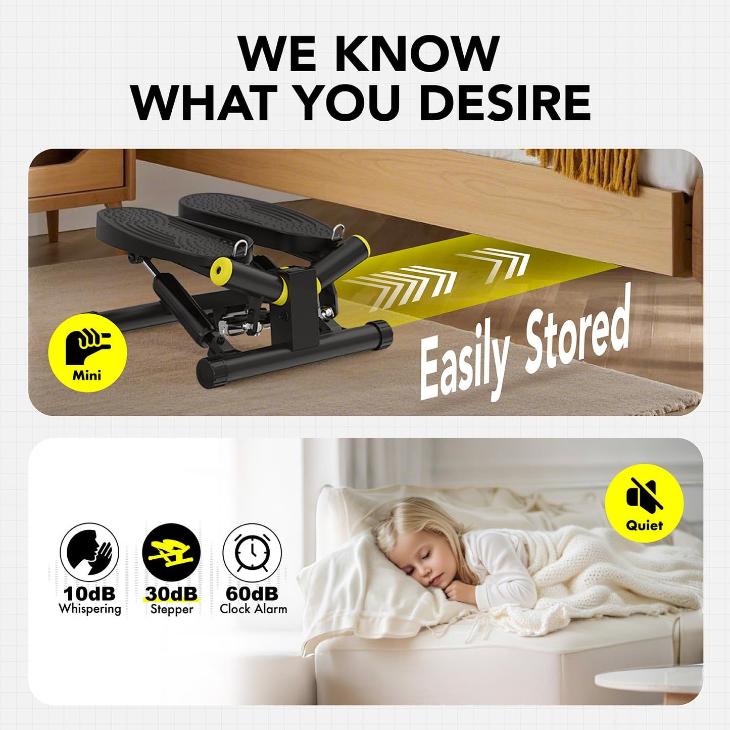 Mini Twist Stepper, Stepper Machine with 330LBS Weight Capacity, Mini Stair Stepper for Full Body Workout, Adjustable Step Height, Smooth and Quiet, Mini Stepper for Men Women