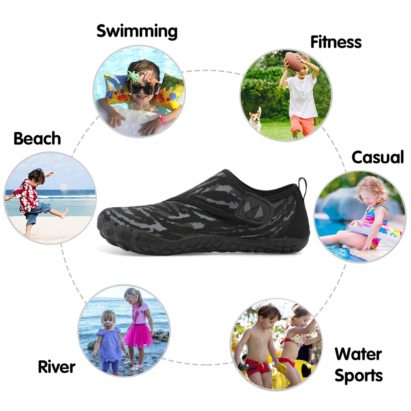 Centipede Demon Kids Water Shoes Girls Boys Quick Dry Aqua Shoes Barefoot Water Sneakers for Beach Swim Pool Boats Outdoor Water Sports Little/Big Kid