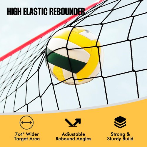 Volleyball Rebounder Net, 7x4 FT Professional Volleyball Net Outdoor, Bounce Back Net with Adjustable Rebound Angles, Volleyball Training Equipment, Ball Practice Net-Great Gift for Graduation