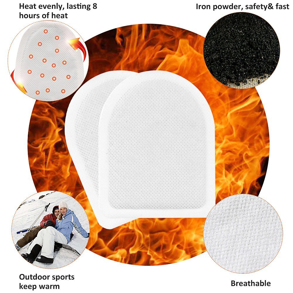 WORLD-BIO Toe Warmers with Adheasive - Long Lasting Safe Natural Odorless Air Activated Warmers - Up to 8 Hours of Heat - 10 Pairs