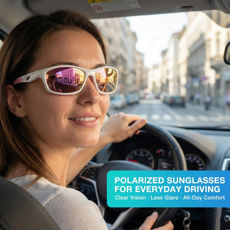 RIVBOS Sunglasses for Men Women Polarized UV Protection Sports Fishing Driving Shades Cycling RB833-White LightPink