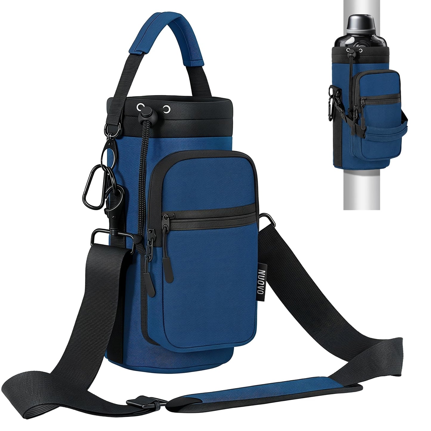 Nuovoware Magnetic Gym Bag, 40oz, Water Bottle Carrier Holder, Indigo