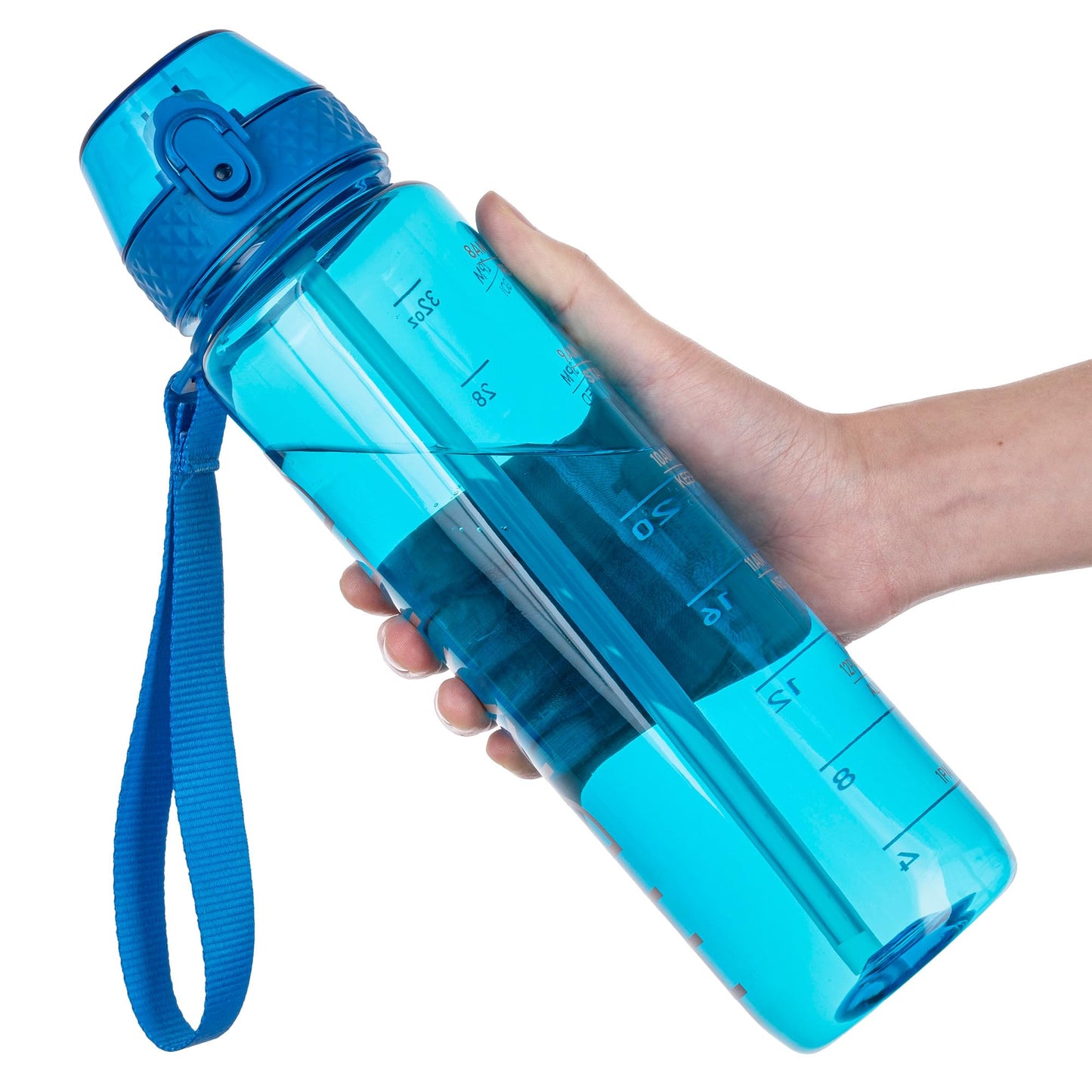 GOPPUS Water Bottle Clear Water Bottles 32oz Motivational with Time Marker Tritan BPA Free Sports Water Bottles Wide Mouth for Gym Travel Home School Office