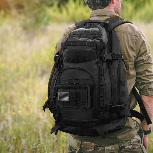 Tactical Molle Pouches Tactical Admin Pouch Compact Molle EDC EMT Utility Bag Gadget Gear Bag Military Organizer Tool Pouch of Double Layer Design Medical(Black)