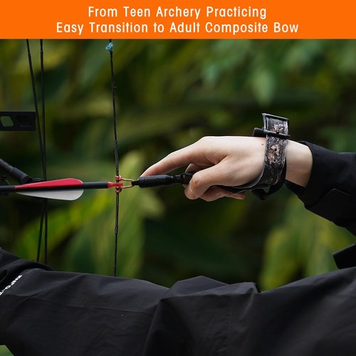 LWANO Archery Compound Bow Release Aids Trigger 360° Adjustable Wristband Release Aids for Adults Youth Kids Hunting Shooting Accessories (Camouflage)