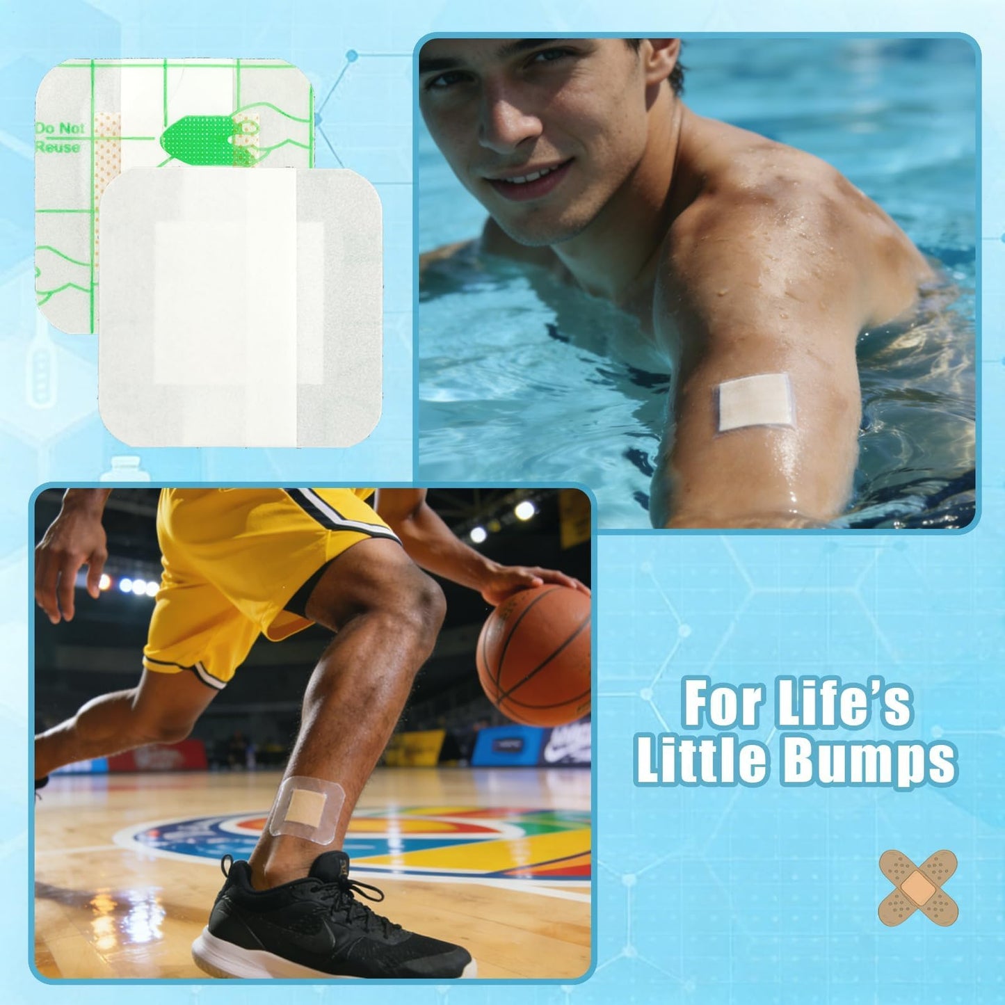 210PCS Waterproof Square Adhesive Bandages for Small Incisions Wound Care Flexible Bandages for First Aid and Hides Skin Spots(38mm,Transparent Color)