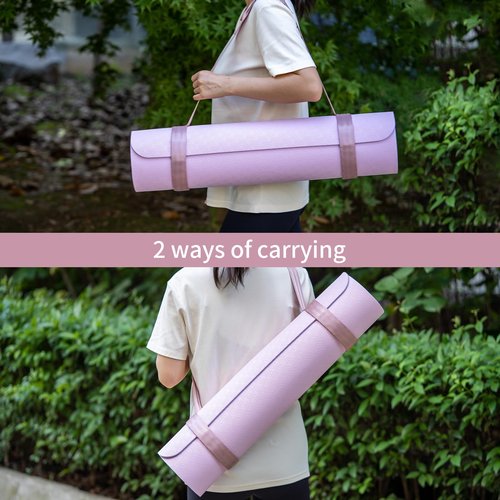 Trilancer Adjustable Yoga Mat Strap With Hook and Loop Closure, Yoga Mat Holder Carrier, for Carrying, Storing, and Organizing Yoga Mat of Various Sizes (Pink) - Mat Not Included