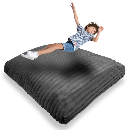 Matini Home Crash Pad - Sensory Pad with Cover Foam Blocks for Kids and Adults, Ideal Gymnastics Equipment - Charcoal 60" X 60"