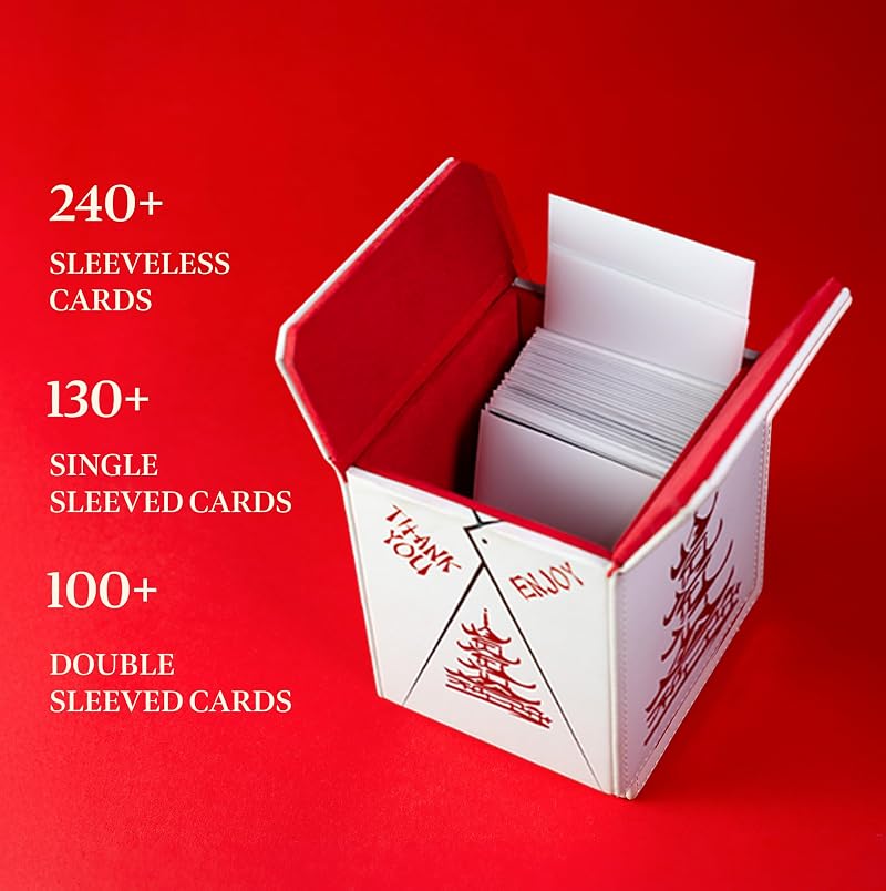 Premium Leather MTG Deck Box - Holds 100 Double-Sleeved Cards, Panda Interior