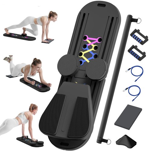 Pilates Board, Pilates Reformer, 2025 Multifunctional Pilates Reformer Board for Home Office Use, Portable Foldable Pilates Exercise Machine for Full-Body Workout