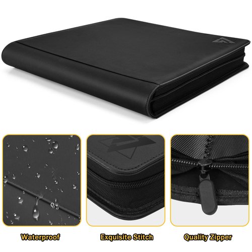 Top loader Binder,Toploader Binder 9 Pocket for 324 Cards Storage,Hold 3”×4”rigid Toploaders.Card Folders Collection Album,Card Holder(black).