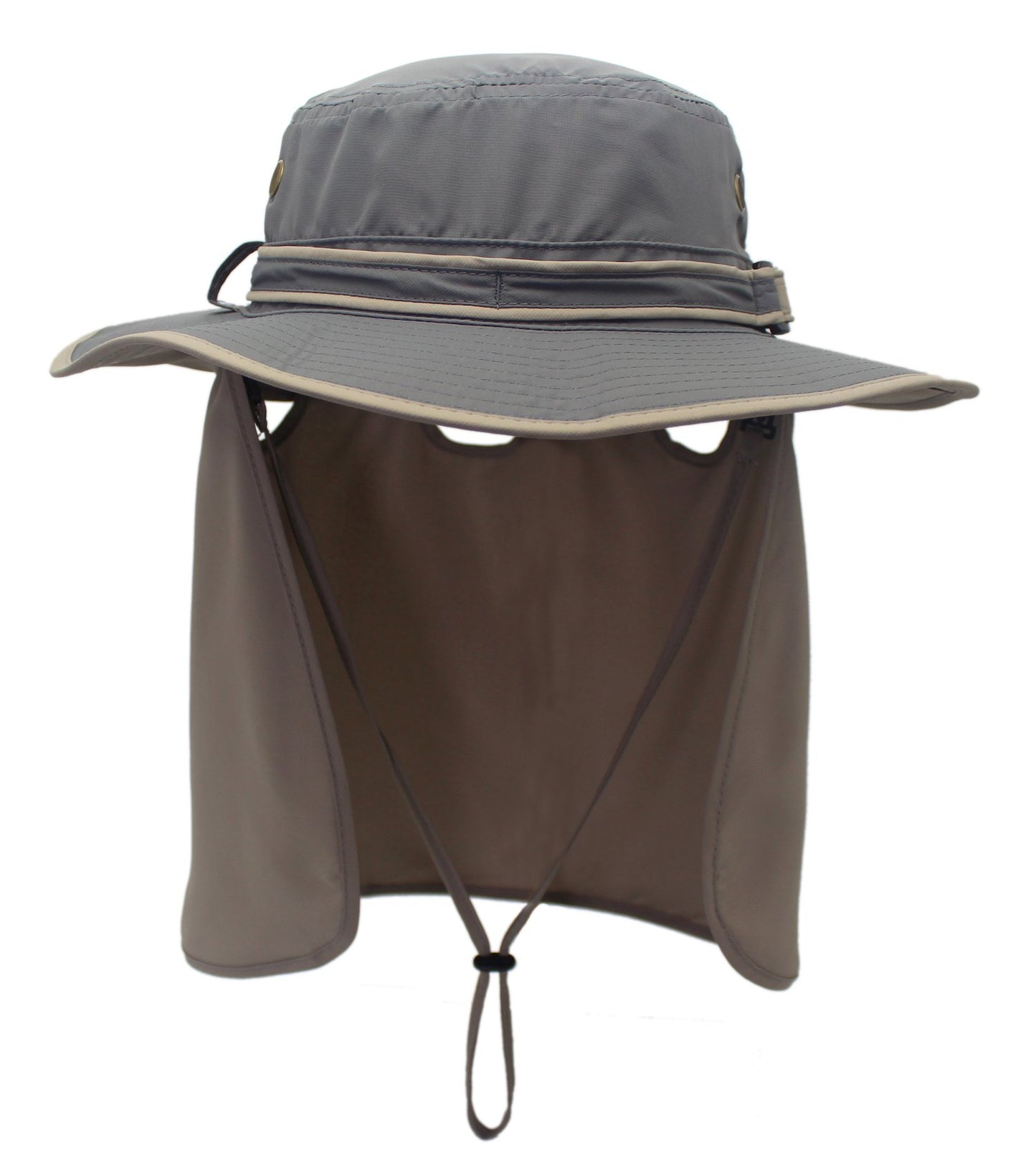 Home Prefer Unisex UPF50+ UV Protection Sun Hat with Neck Flap Wide Brim Fishing Hat for Mens Womens Outdoor Gray Brim