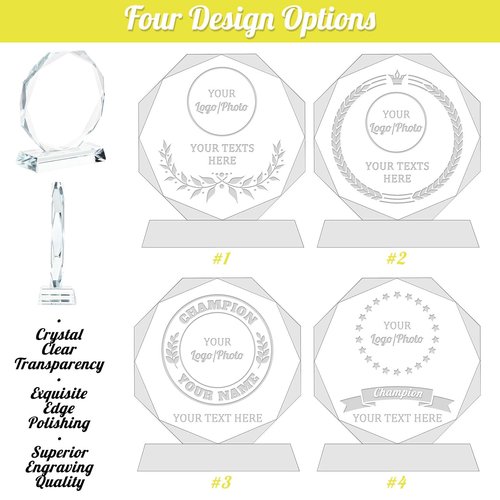 LOFART Personalized Crystal Trophy Award Custom Glass Trophy Plaques Personalized Engraved for Award for Employees Coworker Gift Retirement Gift Sports Trophies Leaving Gifts for Employee