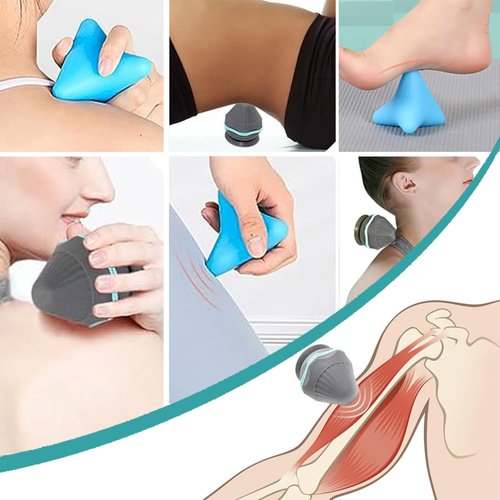 XCZGSW 2pcs Mountable Massage Ball with Suction Cup, Trigger Point Self Massage Therapy Tool, Manual Massager to Relieve Muscle Pain and Tissue in Back, Neck, Arms, Shoulders, Legs