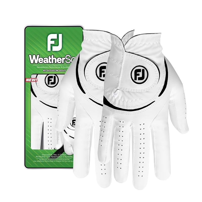 FootJoy WeatherSof Golf Gloves for Women - White, Small, Worn on Both Hands (2023 WeatherSof Pairs)