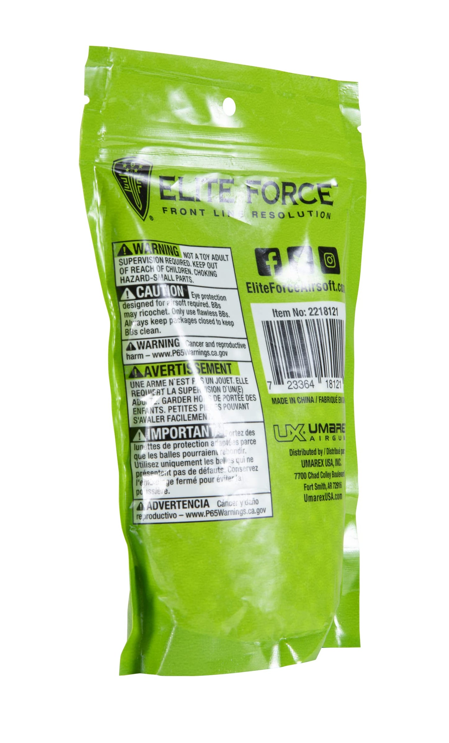 Elite Force Premium Biodegradable 6mm Airsoft BBS Ammo.25 Gram, 1000 Count, One Size