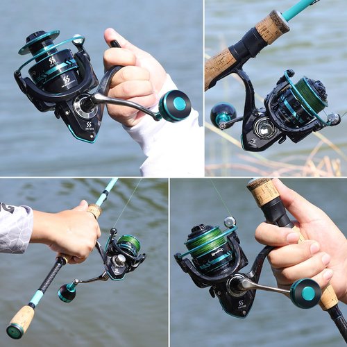 Sougayilang Spinning Reels Light Weight Ultra Smooth Powerful Fishing Reels Blue 3000