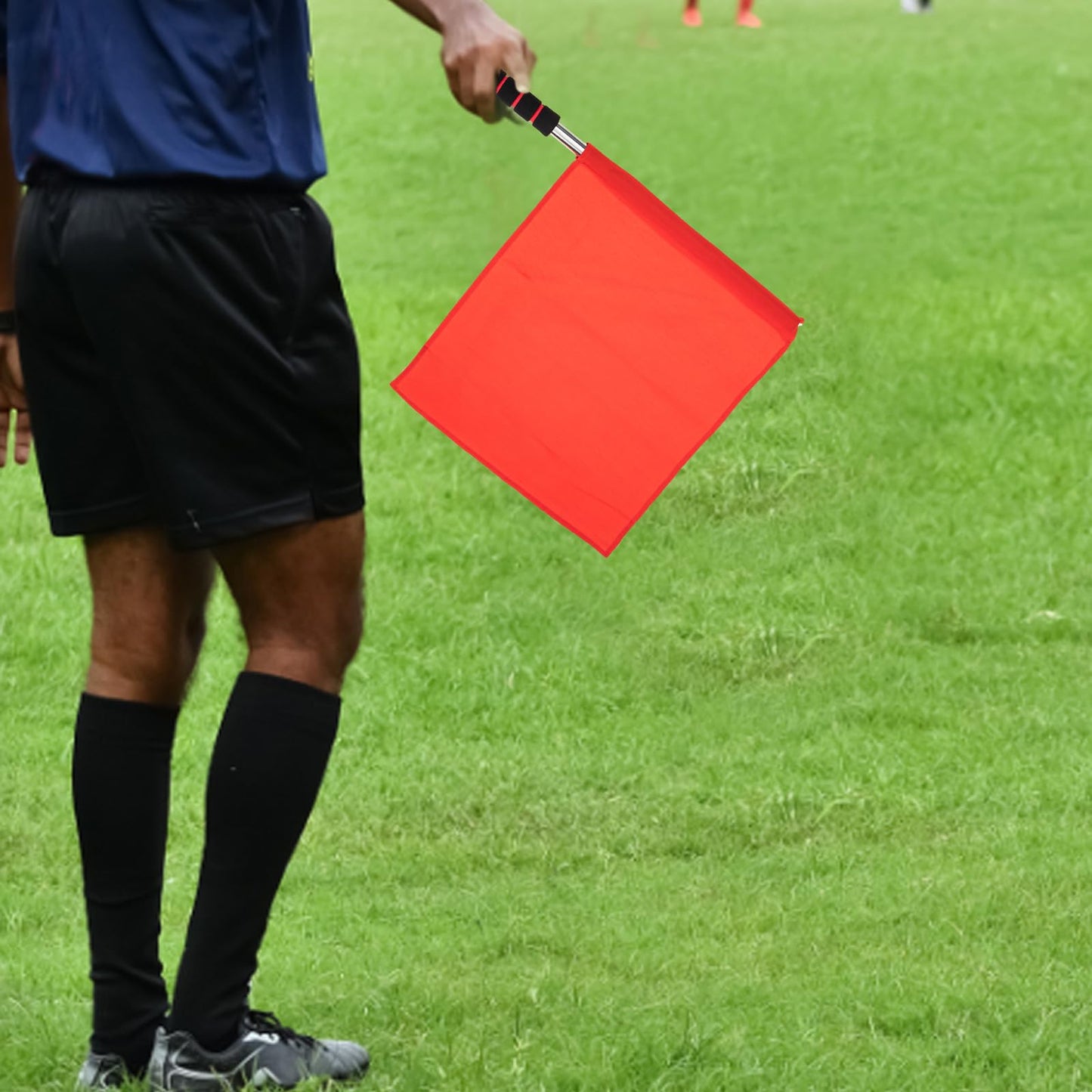 2PCS Referee Flags With Stainless Steel Handle - Red Signal Flag for Volleyball, Soccer, Track and Field - Lightweight Line Judge Equipment