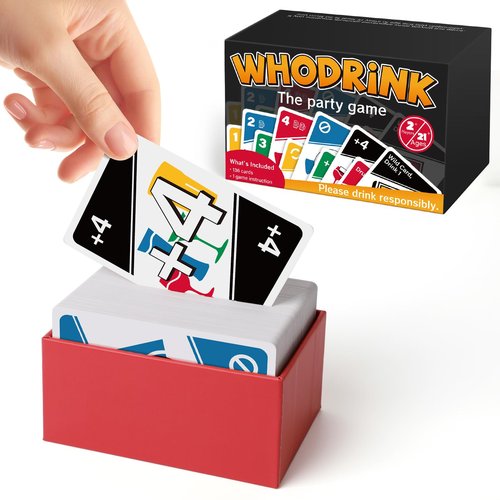 Broytain WHODRINK-Drinking Card Games for Adults,Bachelorette Party Games, Drunk Couple Games for Date Night, Family Girls Night 136 Flashcards, Age 21+