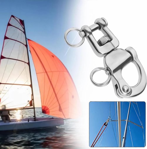 Baieasy 4 Pack Snap Shackle Sailing Halyard, 316 Stainless Steel Clevis Swivel Jaw Swivel Shackle, Quick Release Snap Hook for Sailing Rigging Shackles, SCBA face Masks, Firefighter Mask
