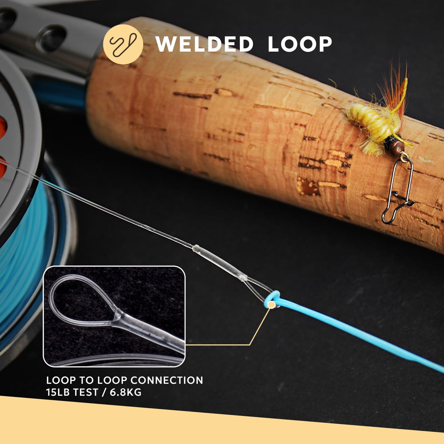 SF Welded Tapered Leader Fly Fishing with Loop Nylon 9ft Fishing Leader (2X 6 Packs)